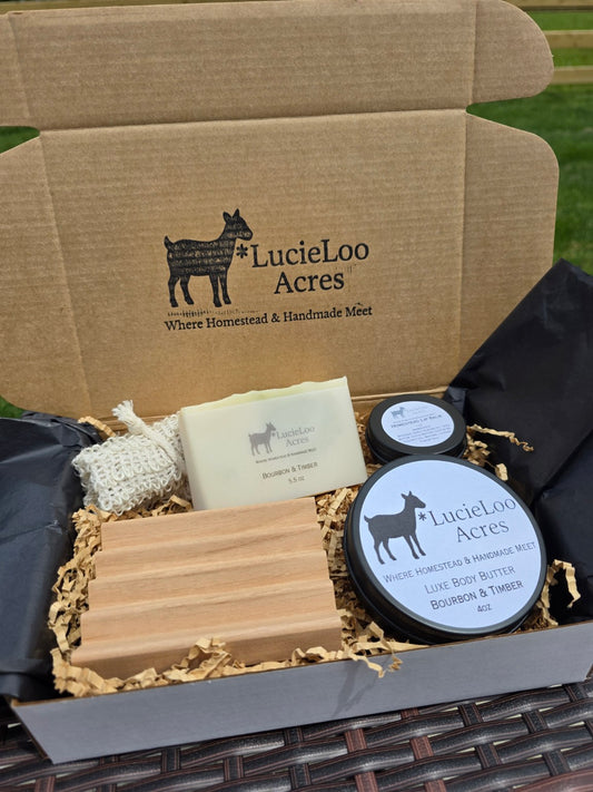 Bourbon & Timber Curated Gift Box | Father's Day Gift for Men | Handmade Homestead Collection