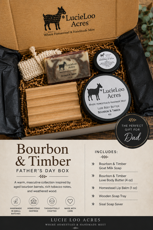 Bourbon & Timber Curated Gift Box | Father's Day Gift for Men | Handmade Homestead Collection